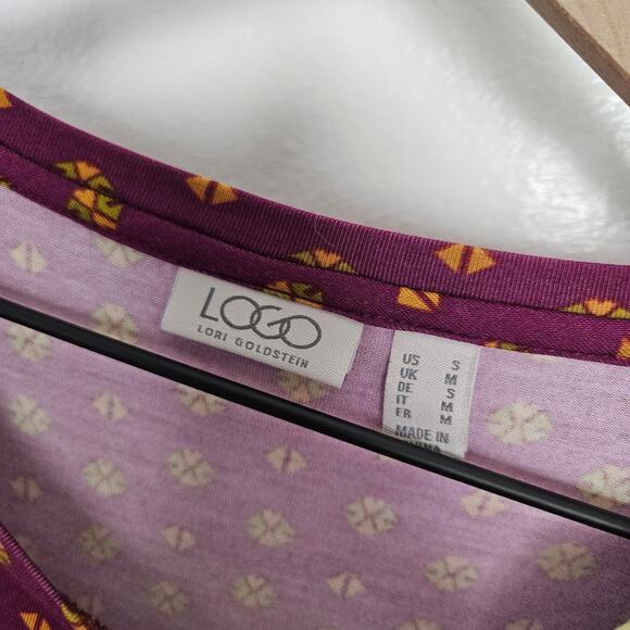 LOGO Lori Goldstein 2pc Tunic Tee Short Long Sleeve Lot S Hot Pink Maroon‎ - Picture 6 of 8